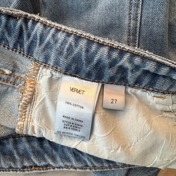 VERVET By Flying Monkey High Rise Dad Cargo Jeans Size 27 Medium Wash Denim - Picture 5 of 5